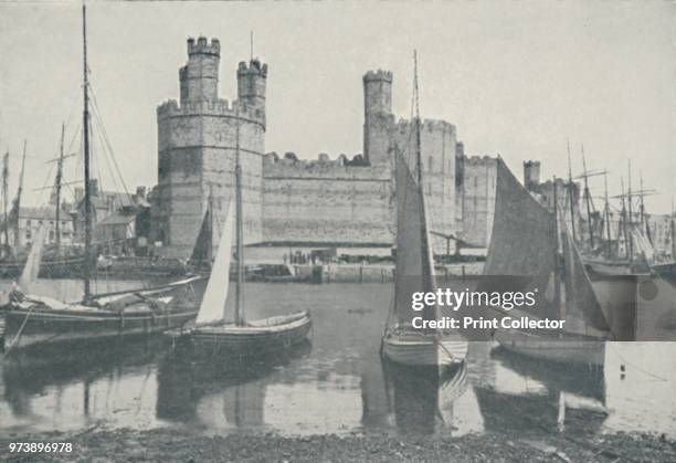 'Carnarvon Castle', 1910. From The British Isles in Pictures, by H. Clive Barnard, M.A., D.Lit. [A. & C. Black, Limited, London, 1910] Artist...