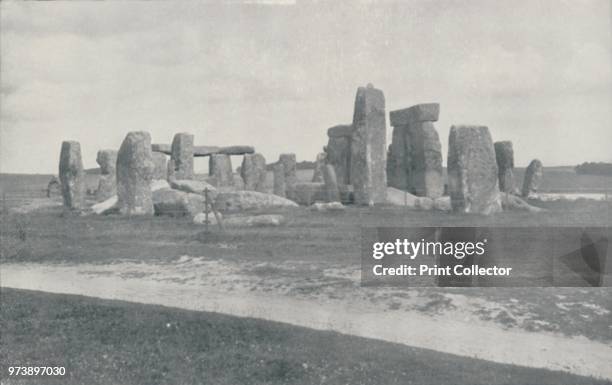 'Stonehenge', 1910. From The British Isles in Pictures, by H. Clive Barnard, M.A., D.Lit. [A. & C. Black, Limited, London, 1910] Artist Photochrom Co...