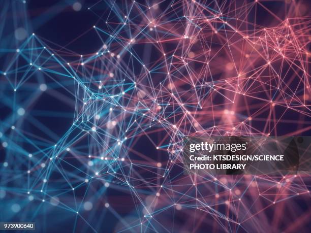 abstract network of lines and dots, illustration - spotted stock illustrations