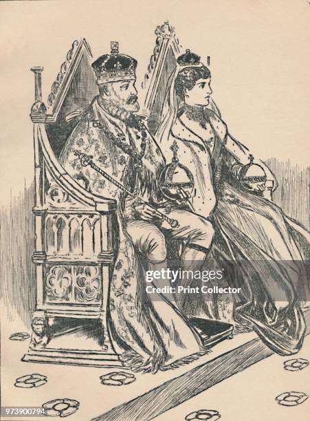 King Edward VII and Queen Alexandra', circa 1907. From My Book of True Stories. [Blackie and Son Limited, London] Artist Unknown.