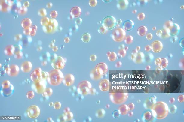 bubbles against blue background, illustration - pastel coloured stock illustrations