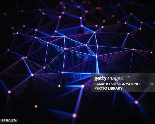 abstract network of lines and dots, illustration - spotted stock illustrations