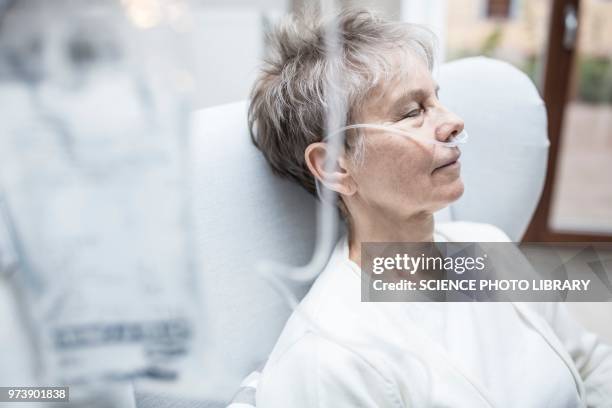 woman with nasal cannula - nasal cannula ストックフォトと画像