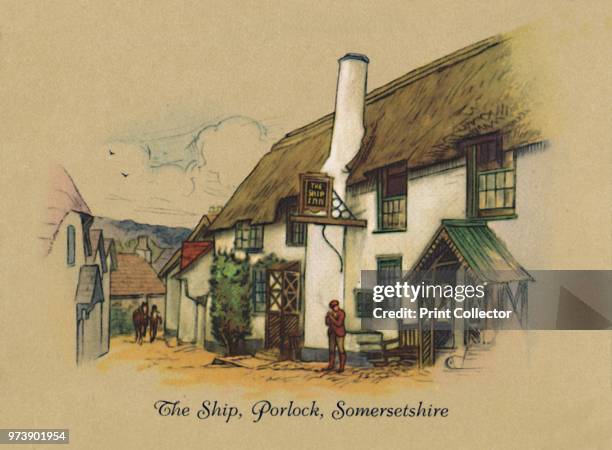 'The Ship, Porlock, Somersetshire', 1939. From Old Inns - Second Series of 40. [W. D. & H. O. Wills, 1939] Artist Unknown.