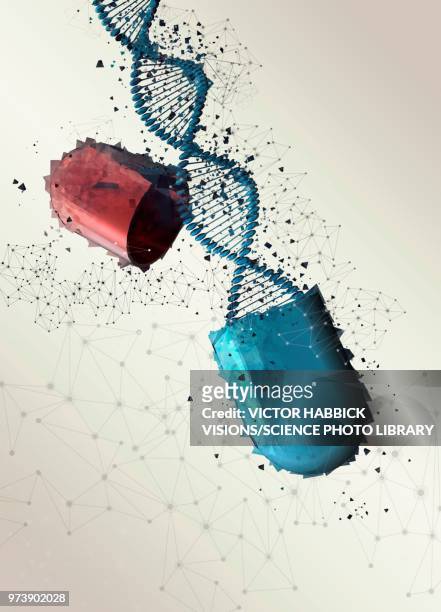 genetically modified drugs, illustration - tablet digital stock illustrations