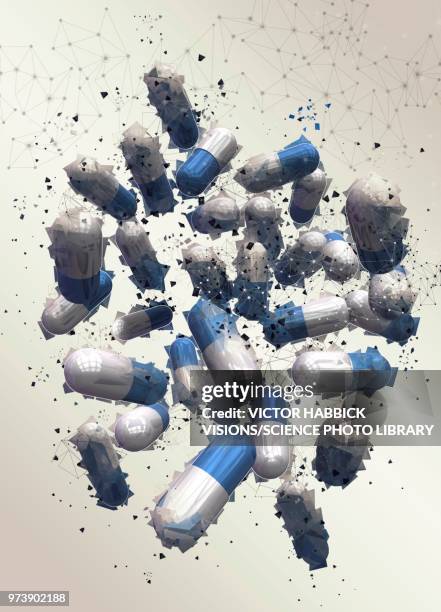 capsules, illustration - victor habbick stock illustrations