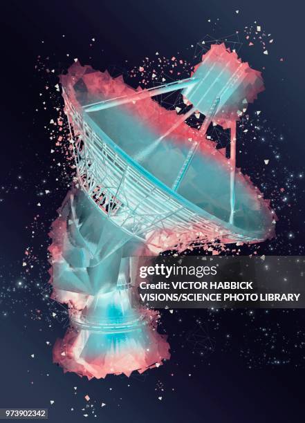 satellite in space, illustration - victor habbick stock-grafiken, -clipart, -cartoons und -symbole