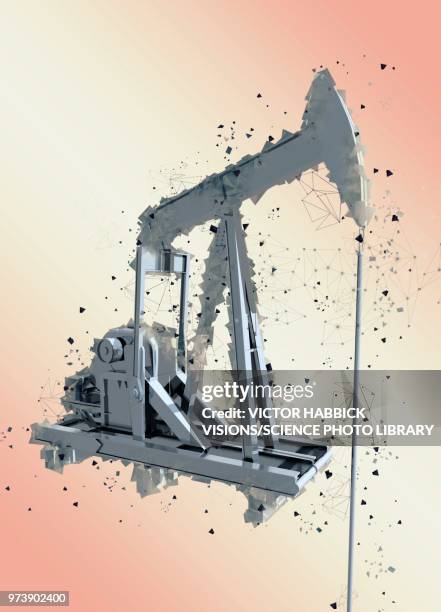 oil well pumpjack, illustration - victor habbick stock-grafiken, -clipart, -cartoons und -symbole