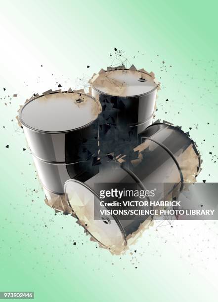 oil drums, illustration - victor habbick stock illustrations