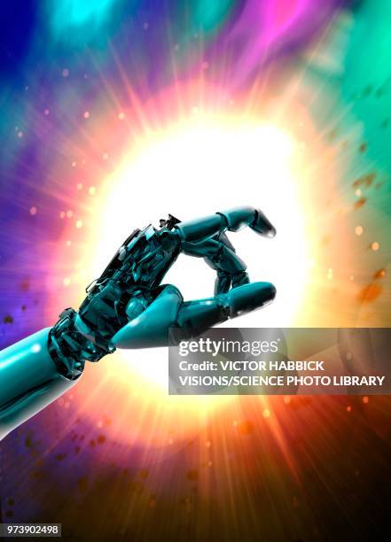 robotic hand, illustration - victor habbick stock-grafiken, -clipart, -cartoons und -symbole