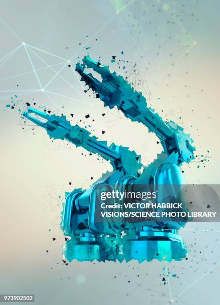 robotic arms, illustration - victor habbick stock illustrations
