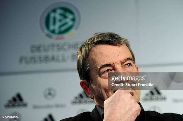 Wolfgang Niersbach , General Secretary of the DFB during a press conference for the German national football team on March 2, 2010 in Munich, Germany.