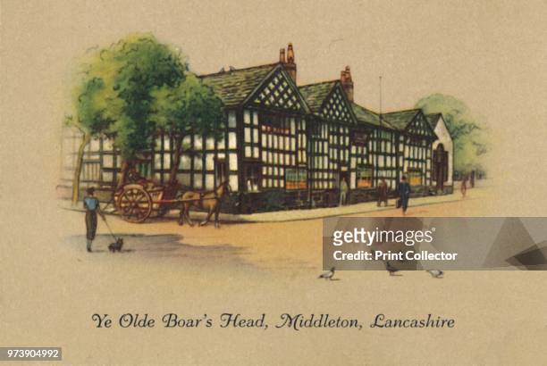 'Ye Olde Boar's Head, Middleton, Lancashire', 1939. From Old Inns - Second Series of 40. [W. D. & H. O. Wills, 1939] Artist Unknown.