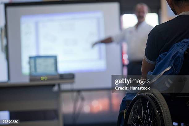 disability sports training class - slide projector stock pictures, royalty-free photos & images