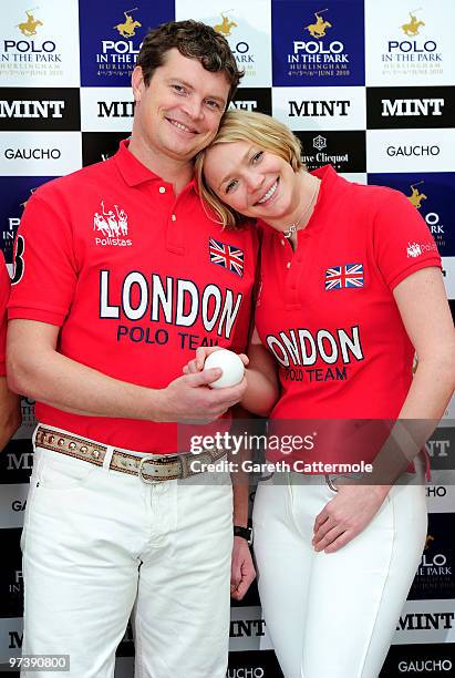 Jodie Kidd and Jack Kidd attend a launch photocall for Polo In The Park on March 3, 2010 in London, England. The event takes place on June 4.