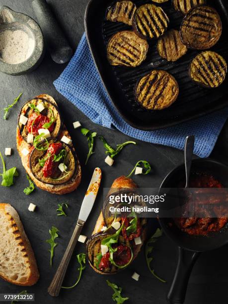 healthy vegetarian bruschetta - haoliang stock pictures, royalty-free photos & images