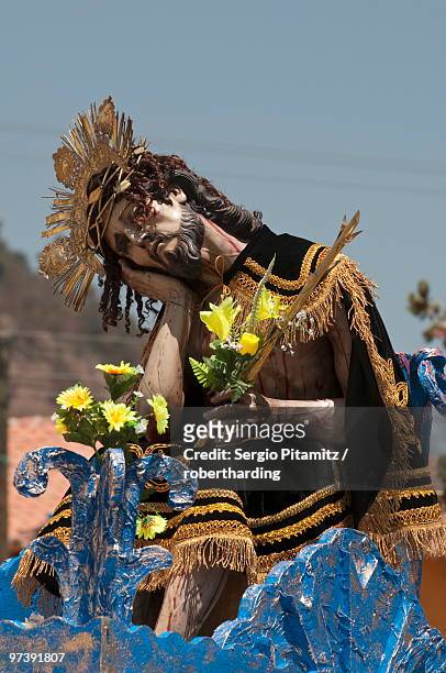 easter procession, san cristobal totonicapan, guatemala, central america - totonicapan foto e immagini stock