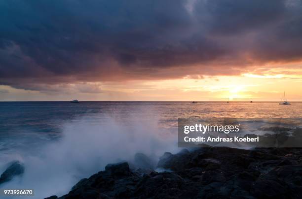 kona coast sunset - kona coast stock pictures, royalty-free photos & images