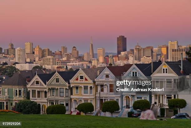 alamo square - alamo square stock-fotos und bilder