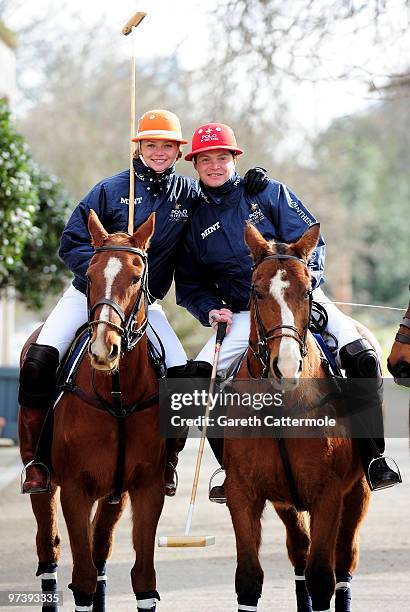 Jodie Kidd and Jack Kidd attend a launch photocall for Polo In The Park on March 3, 2010 in London, England. The event takes place on June 4.