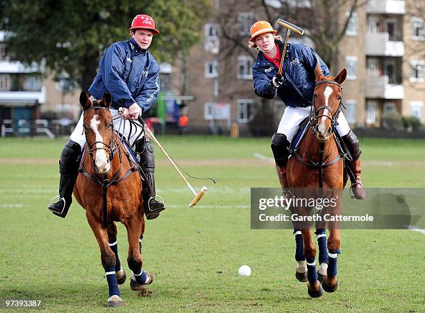 Jodie Kidd and Jack Kidd attend a launch photocall for Polo In The Park on March 3, 2010 in London, England. The event takes place on June 4.