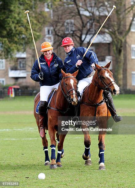 Jodie Kidd and Jack Kidd attend a launch photocall for Polo In The Park on March 3, 2010 in London, England. The event takes place on June 4.