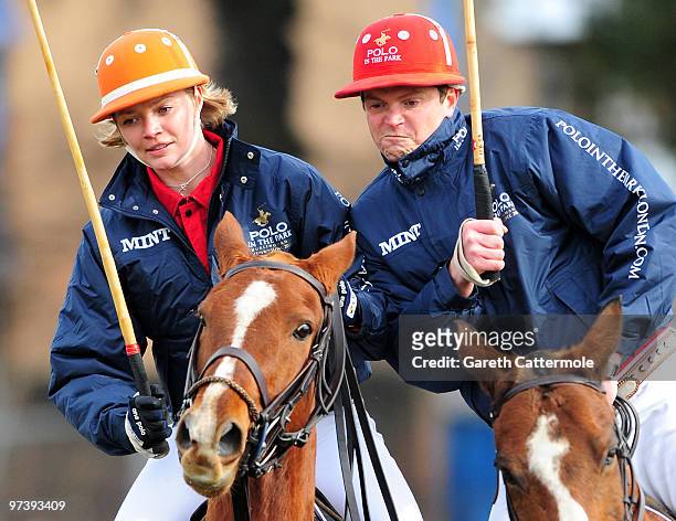 Jodie Kidd and Jack Kidd attend a launch photocall for Polo In The Park on March 3, 2010 in London, England. The event takes place on June 4.