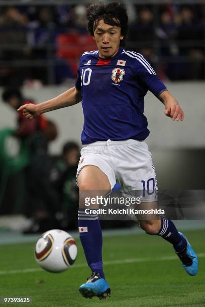 Shunsuke Nakamura of Japan in action during the AFC Asian Cup Qatar 2011 Group A qualifier football match between Japan and Bahrain at Toyota Stadium...