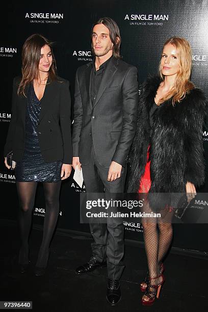 Julia Restoin-Roitfeld, Vladimir Roitfeld and guest attend the "A Single Man" Paris premiere at Cinema UGC Normandie on February 9, 2010 in Paris,...