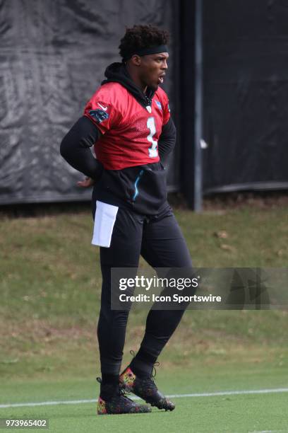 Cam Newton during the Carolina Panthers minicamp on June 13 at the Carolina Panthers practice facility in Charlotte, N.C.