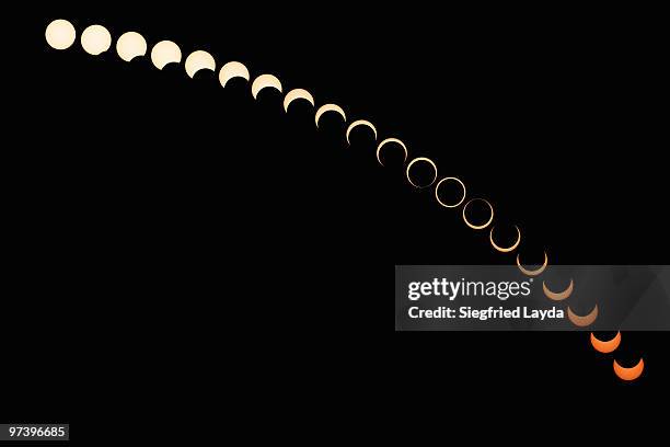 annular solar eclipse - solar eclipse stock pictures, royalty-free photos & images