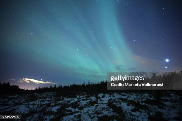 natural phenomenon - aurora borealis in iceland - light natural phenomenon stock pictures, royalty-free photos & images