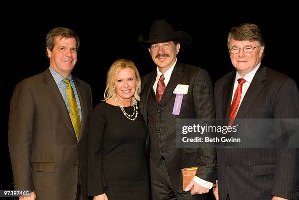 Mayor Karl Dean, Tammy Genovese, Kix Brooks and and Dr. Jesse Register attends the Nashville Alliance Hall of Fame dinner at the Curb Event Center on...