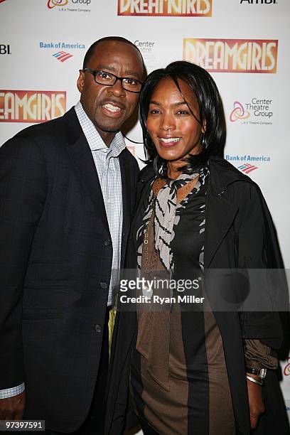 Actors Courtney B. Vance and Angela Bassett poses during the arrivals for the opening night performance of "Dreamgirls" at the Center Theatre Group's...