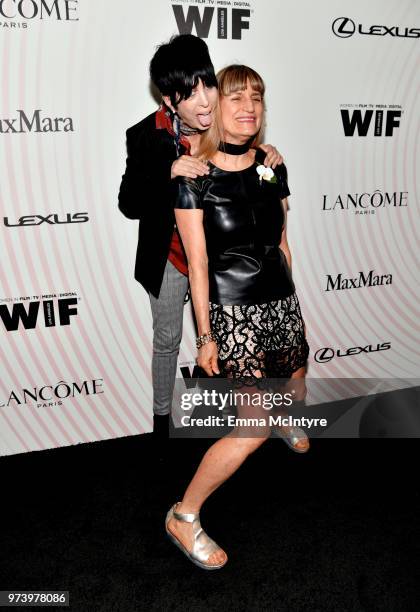 Diane Warren and Catherine Hardwicke attend the Women In Film 2018 Crystal + Lucy Awards presented by Max Mara, Lancôme and Lexus at The Beverly...