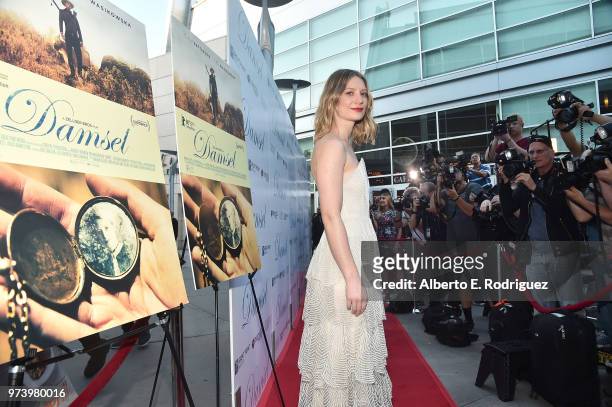 Mia Wasikowska attends the premiere of Magnolia Pictures' "Damsel" at ArcLight Hollywood on June 13, 2018 in Hollywood, California.