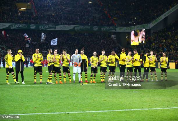 Marco Reus of Dortmund, Mahmoud Dahoud of Dortmund, Manuel Akanji of Dortmund, Oemer Toprak of Dortmund, Lukasz Piszczek of Dortmund, Sokratis...