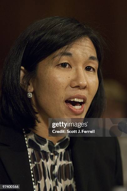 March 02: Nicole Wong, vice president and deputy general counsel for Google Inc., during the Senate Judiciary Subcommittee on Human Rights and the...