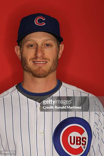 Mike Fontenot of the Chicago Cubs poses for a photo during Spring Training Media Photo Day at Fitch Park on March 1, 2010 in Mesa, Arizona.