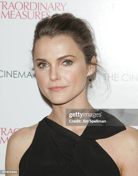 Actress Keri Russell attends the Cinema Society with John & Aileen Crowley screening of "Extraordinary Measures" at the School of Visual Arts Theater...