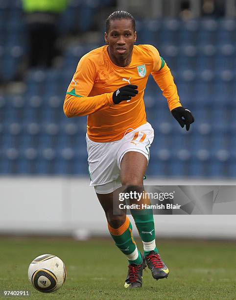 Didier Drogba of Ivory in action during the International Friendly match between Ivory Coast and Republic of Korea played at Loftus Road on March 3,...