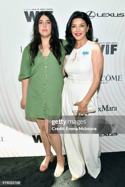 Tara Touzie and Shohreh Aghdashloo attend the Women In Film 2018 Crystal + Lucy Awards presented by Max Mara, Lancôme and Lexus at The Beverly Hilton...