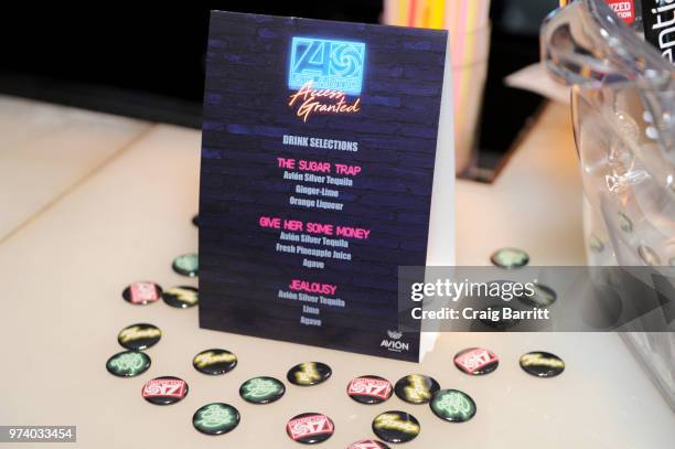 View of the drink menu at the Atlantic Records "Access Granted" Showcase on June 13, 2018 in New York City.