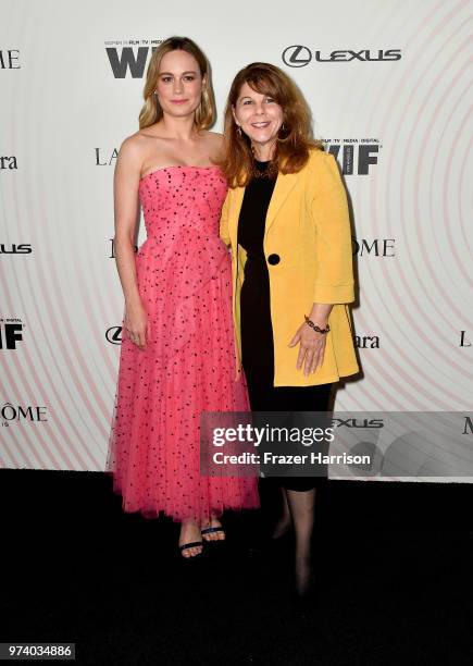 Brie Larson and Dr. Stacy L. Smith attend the Women In Film 2018 Crystal + Lucy Awards presented by Max Mara, Lancôme and Lexus at The Beverly Hilton...