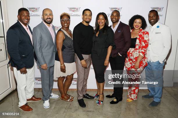 Jeff Meza, Robyn Greene Arrington, Tristan Mack Wilds, Michelle Rice, Detavio Samuels,, Allison McGevna, and Rahsan-Rahsan Lindsay attend the...