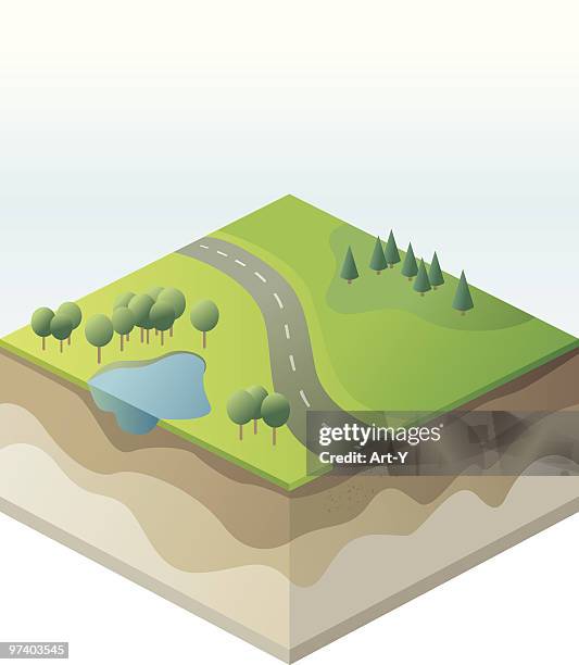 isometric landscape - isometric land stock illustrations