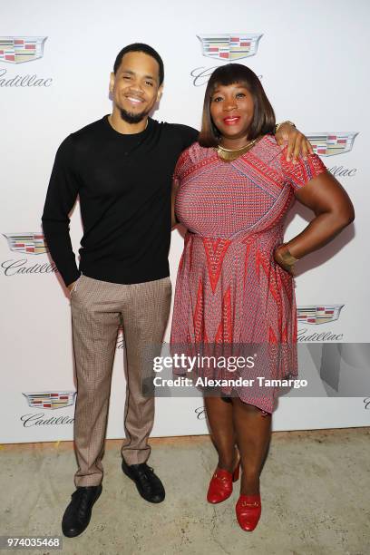 Tristan Mack Wilds and Bevy Smith attend the Cadillac Welcome Luncheon At ABFF: Black Hollywood Now The Temple House on June 13, 2018 in Miami Beach,...