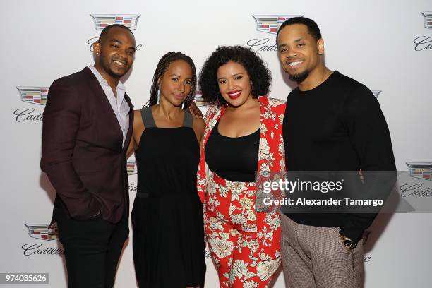 Detavio Samuels, Amy Dubois Barnett, Allison McGevna, and Tristan Mack Wilds attend the Cadillac Welcome Luncheon At ABFF: Black Hollywood Now The...