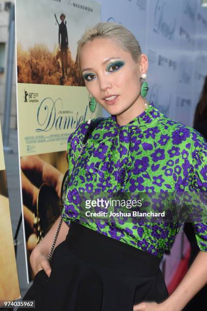 Actress Pom Klementieff attends Los Angeles Premiere of Magnolia's DAMSEL, sponsored by Casa Noble on June 13, 2018 in Los Angeles, California.