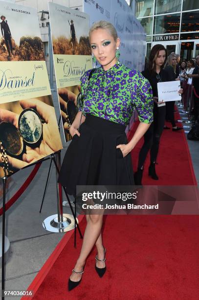 Actress Pom Klementieff attends Los Angeles Premiere of Magnolia's DAMSEL, sponsored by Casa Noble on June 13, 2018 in Los Angeles, California.